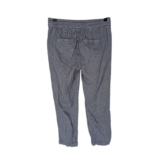 Gap Sz XS Women's Blue White Striped Tie Stretch Waist Cropped Easy Pant Casual - Picture 4 of 7